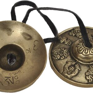 Tingsha Tibetan Bell (Chimes) Buddhist Lucky Symbols (Medium)