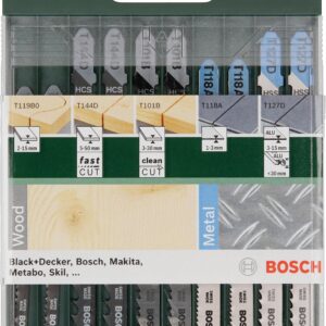 Bosch DIY 10tlg. Stichs盲geblatt-Set Wood and Metal zum S盲gen in Holz und Metall