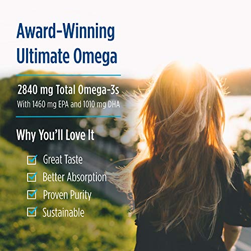 Nordic Naturals Ultimate Omega Liquid, Lemon Flavor - 8 oz - 2840 mg Omega-3 - High-Potency Omega-3 Fish Oil Supplement with EPA & DHA - Promotes Brain & Heart Health - Non-GMO - 48 Servings