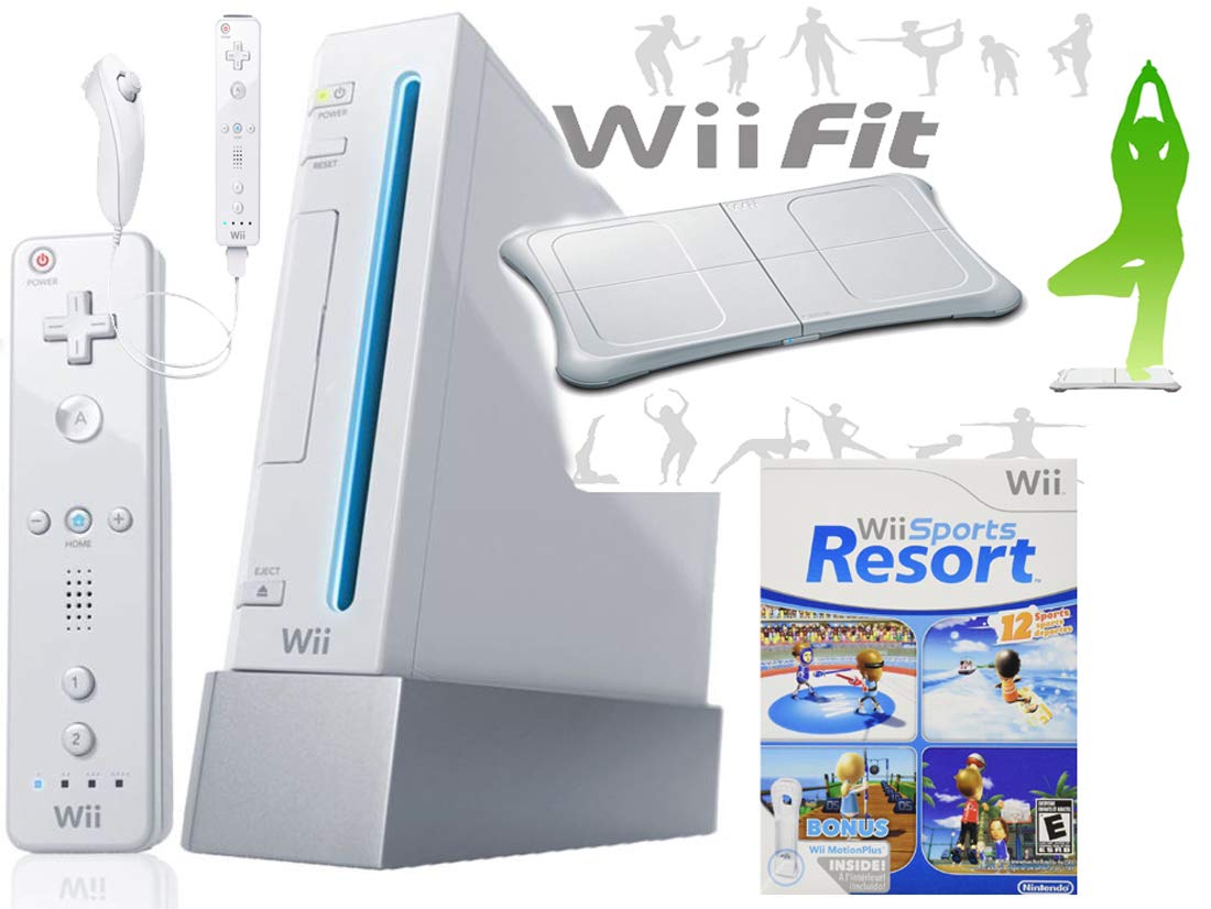 Wii Console System with Wii Sports Resort Game with TWO MotionPlus Attachments