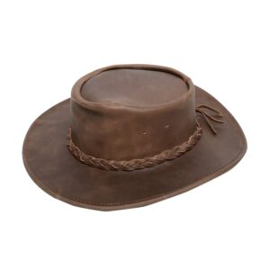 minnetonka unisex leather fold up hat