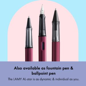 Lamy AL-star black purple - Rollerball Pen pen with transparent, ergonomic grip & line width M - lightweight aluminum body - including rollerball refill M 63 in black