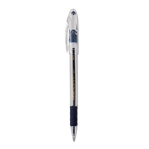 Pentel BK91C R.S.V.P. Stick Ballpoint Pen, 1mm, Trans Barrel, Blue Ink, Dozen