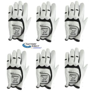 6 pack!! agxgolf talon cadet large cabretta leather golf gloves (intech style) for men who golf right handed (6 pack) in stock