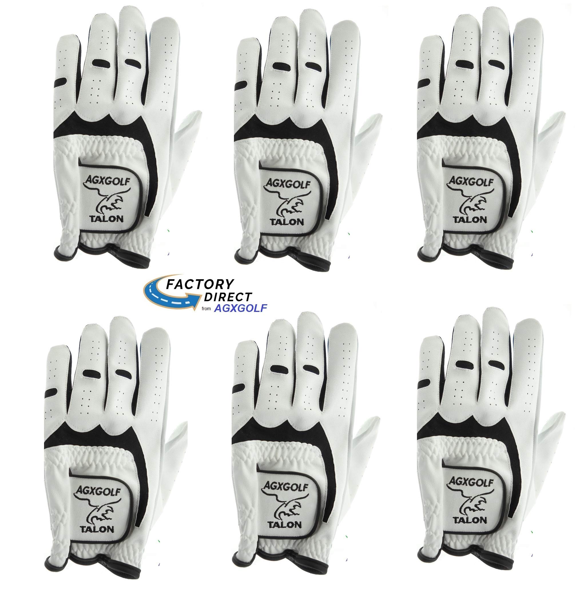 6 Pack!! AGXGOLF Talon Cadet Large Cabretta Leather Golf Gloves (Intech Style) for Men Who Golf Right Handed (6 Pack) in Stock