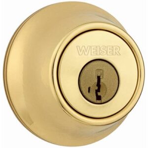 weiser lock gdc9471 3br kw k3 rlr2 ms single cylinder deadbolt, bright brass