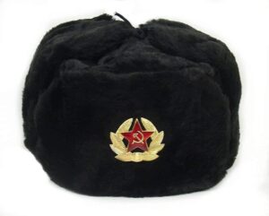 hat russian soviet army black kgb * fur military cossack ushanka * size l