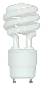 satco s8207 26 watt (120 watt) 1750 lumens mini spiral cfl soft white 2700k gu24 base light bulb