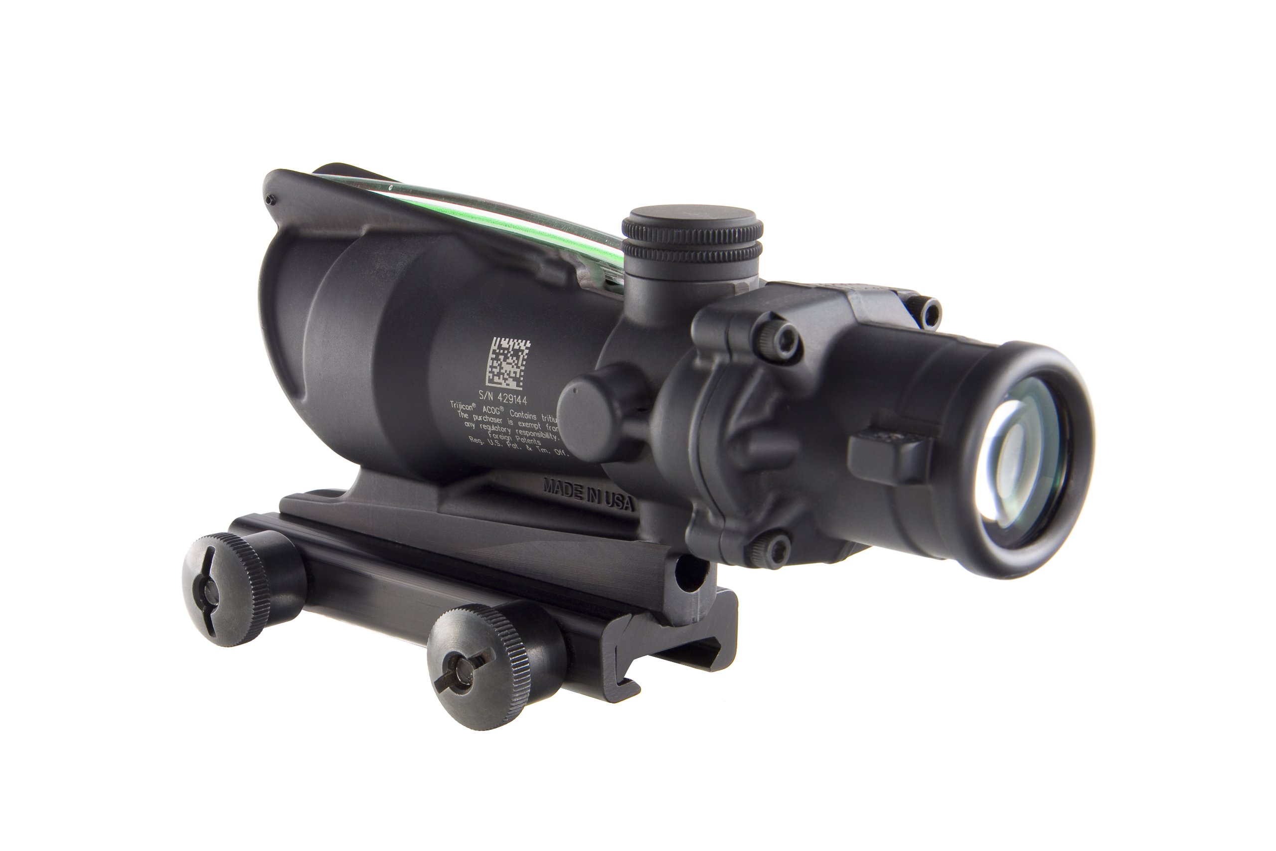 Trijicon ACOG 4 X 32 Scope Dual Illuminated Horseshoe Dot .223 Ballistic Reticle, Green