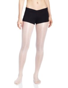 capezio women's v-front boy short, black, medium