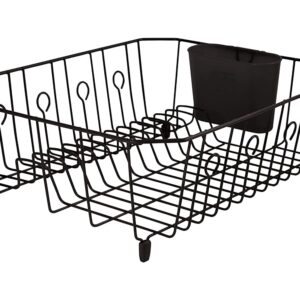 Rubbermaid 5.9 in. H x 13.8 in. W x 17.6 in. L Steel Dish Drainer Black