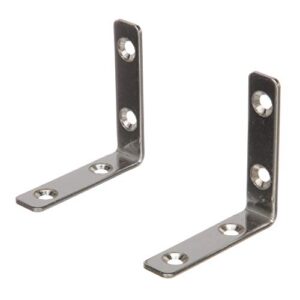 Seachoice Marine-Grade 90-Degree Angle Bracket, Polished 304 Stainless Steel, 2-3/8 in. X 1/2 in., Pack of 2