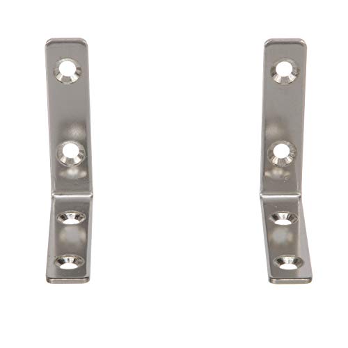 Seachoice Marine-Grade 90-Degree Angle Bracket, Polished 304 Stainless Steel, 2-3/8 in. X 1/2 in., Pack of 2