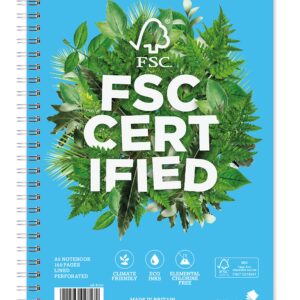 Silvine A5 Premium FSC Wirebound Notebook - Ruled Feint, 160 Pages of FSC Certified Paper. Ref R203 [Pack of 5]