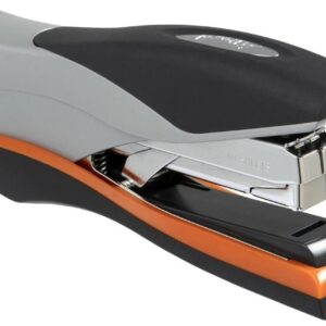 Rexel Optima 40 Low Force Stapler, 40 Sheet Capacity, Flat Clinch Stapling, 26/6 Staples Included, Silver/Black, 2102357