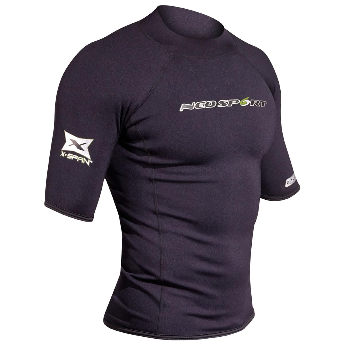 NeoSport Wetsuits Men's XSPAN Short Sleeve Shirt, Black, X-Large - Diving, Snorkeling & Wakeboarding