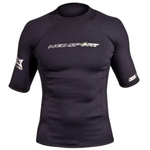 NeoSport Wetsuits Men's XSPAN Short Sleeve Shirt, Black, X-Large - Diving, Snorkeling & Wakeboarding