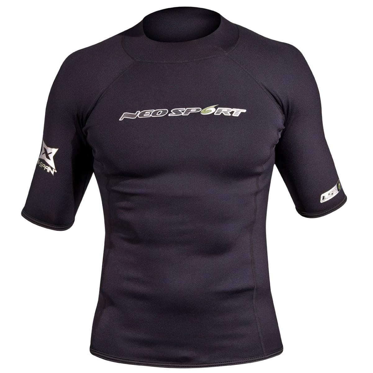 NeoSport Wetsuits Men's XSPAN Short Sleeve Shirt, Black, X-Large - Diving, Snorkeling & Wakeboarding