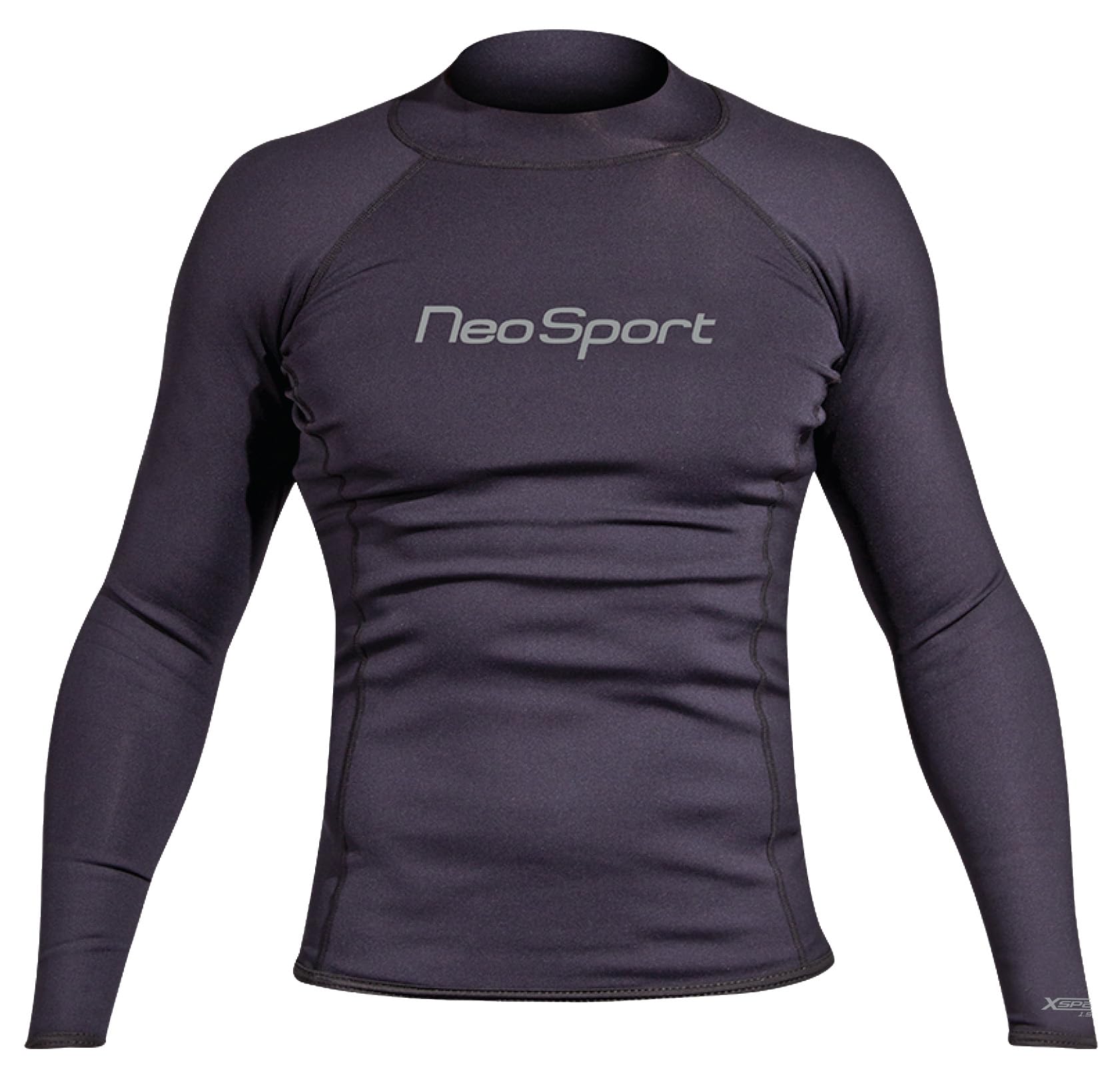 NeoSport Wetsuits Men's XSPAN Long Sleeve Shirt, Black, Small - Diving, Snorkeling & Wakeboarding