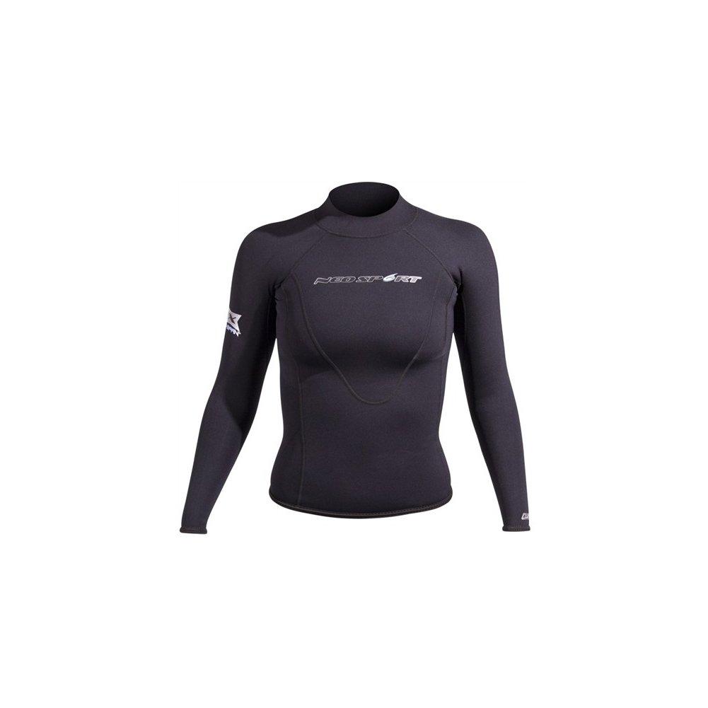 NeoSport Wetsuits Women's XSPAN Long Sleeve Shirt, Black, 8 - Diving, Snorkeling & Wakeboarding