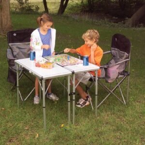 Coleman Pack-Away 4-in-1 Folding Table, Lightweight Outdoor Camping Table with 3 Adjustable Heights, Leveling Feet, & Securing Brackets; Great for Patio & Deck, Camping, Tailgating, & More