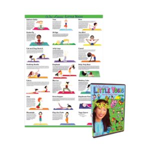 Wai Lana Little Yogis Eco Tote Kit - Award Winning Little Yogis DVD, Kids Size 1/8 Inch Thick Mat, Tote, Cartoon Yoga Poster