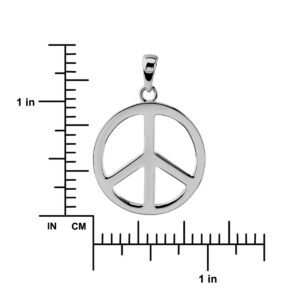 Hawaiian Silver Jewelry Peace Sign Necklace – 18 Inch Pendant Necklace for Women – Premium 925 Sterling Silver Necklace with Peace Symbol – Modern Boho Chic Design