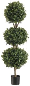 silk decor 1 4'tri ball boxwood top.(p) grtt greenery, 48-in, two tone green