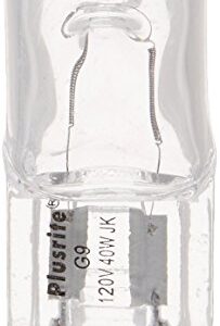 Plusrite 3416-40 Watt Halogen Light Bulb - T4 - Looped Pin G9 Base - Clear - 2,000 Life Hours - 600 Lumens - 120 Volt,