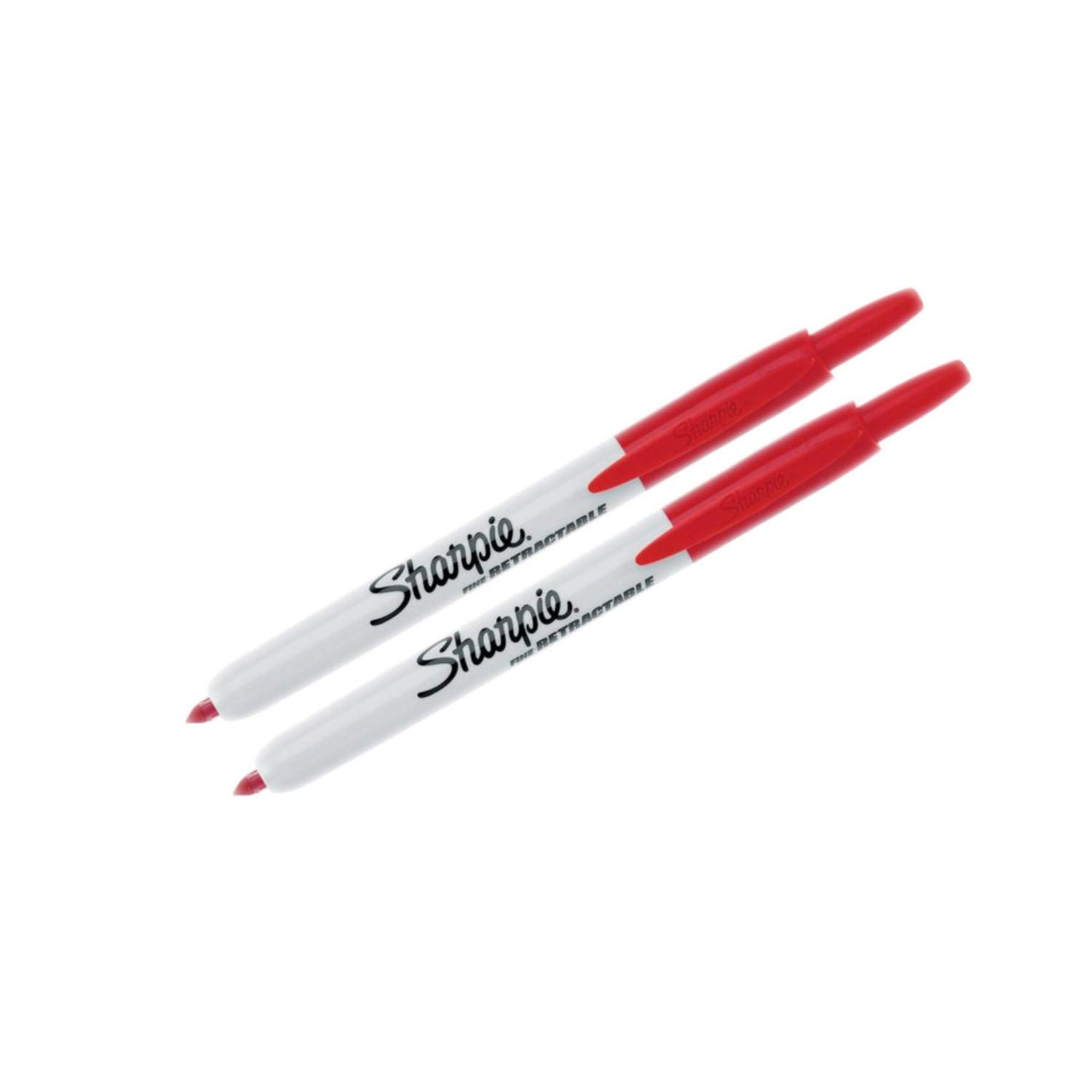 Sharpie : Retractable Permanent Marker, Fine Point, Red -:- Sold as 2 Packs of - 1 - / - Total of 2 Each