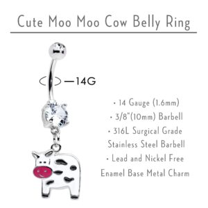 Body Candy Cute Moo Cow Belly Ring