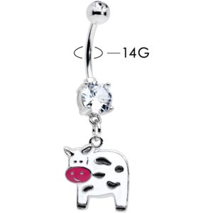 Body Candy Cute Moo Cow Belly Ring