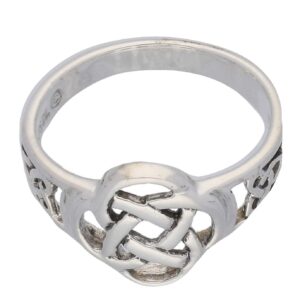 Celtic Triquetra Trinity and Flower Knot Eternity Sterling Silver Ring Size 10(Sizes 4,5,6,7,8,9,10,11)