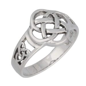 Celtic Triquetra Trinity and Flower Knot Eternity Sterling Silver Ring Size 10(Sizes 4,5,6,7,8,9,10,11)