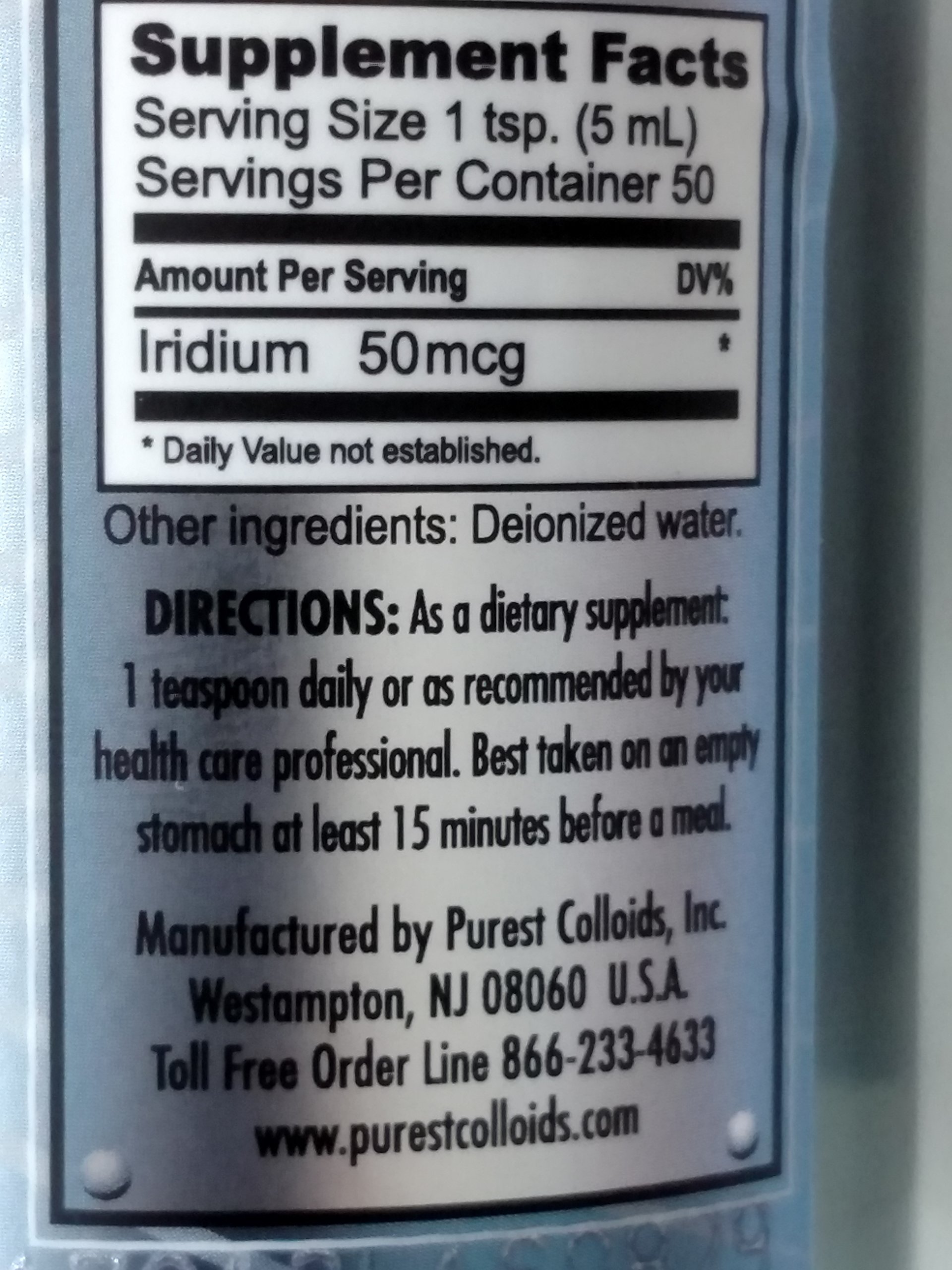 MesoIridium ™ 10 ppm Colloidal Iridium 250 mL/8.45 Oz