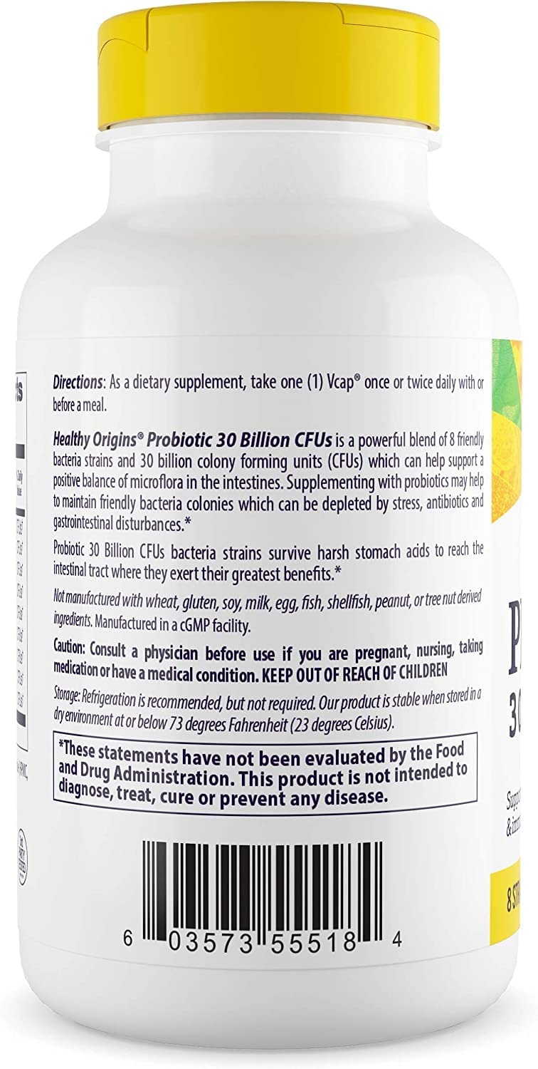 Healthy Origins Probiotic 30 Billion CFUs - Shelf Stable Probiotics for Women and Men - Supports Gut Health - Probiotics for Digestive Health - 150 Veggie Capsules