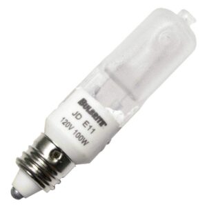 bulbrite q100fr/mc 120-volt halogen jd type mini-candelabra e11 bulb, frosted, 100-watt, 100w