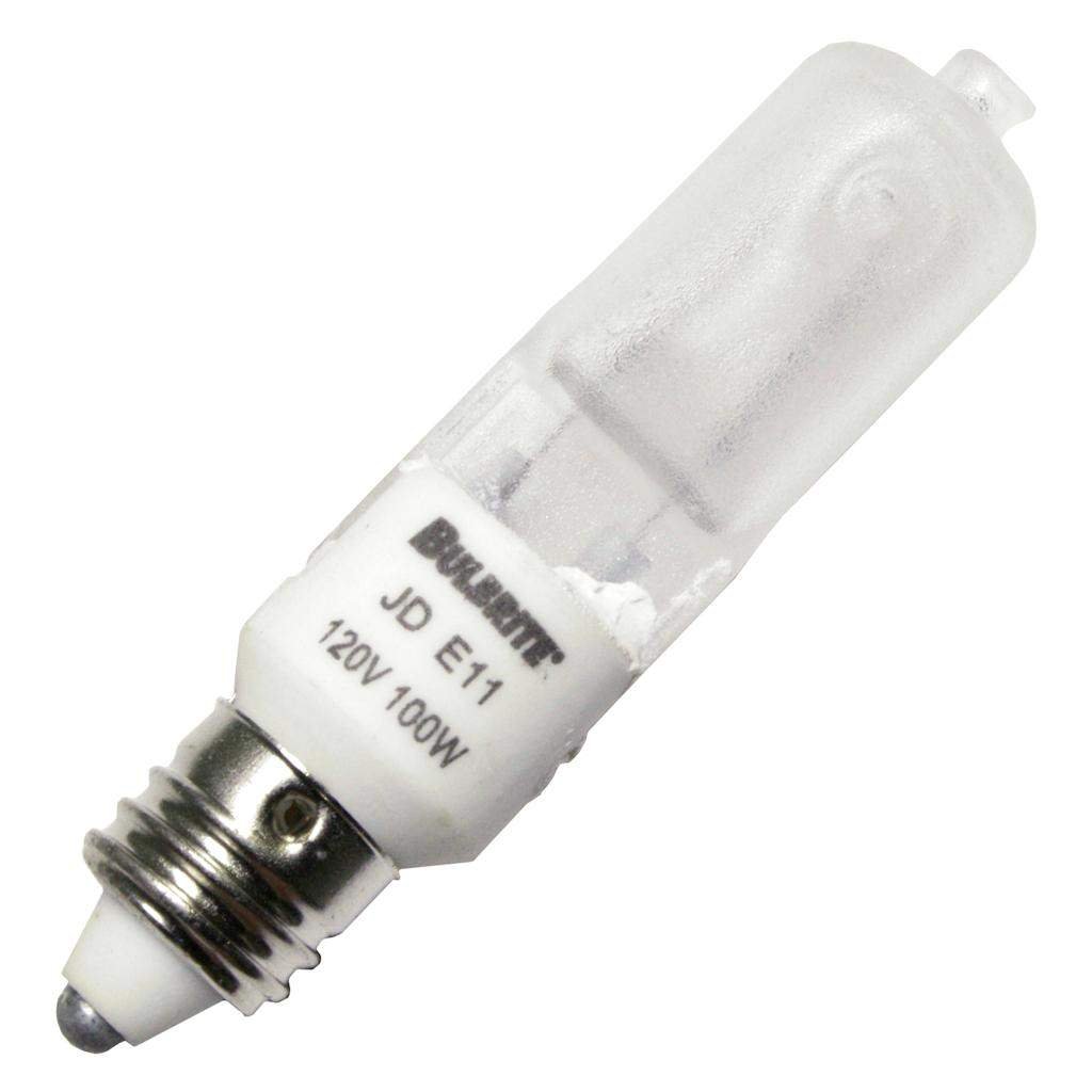 Bulbrite Q100FR/MC 120-Volt Halogen JD Type Mini-Candelabra E11 Bulb, Frosted, 100-Watt, 100W