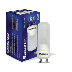 bulbrite q50fr/gu10 120-volt halogen djd type tubular gu10 bulb, frosted, 50-watt