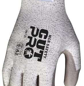 MCR Safety Memphis Dyneema Polyurethane Gloves, X-Large, White/gray, Pair