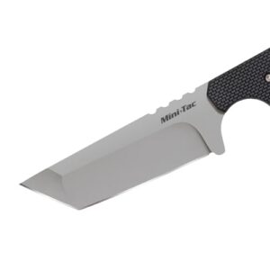 Cold Steel Mini Tac Tanto 3.75" AUS8A Razor-Sharp Plain Blade 3" Griv-Ex Handle Tactical Fixed Blade Neck Knife w/Secure-Ex Sheath