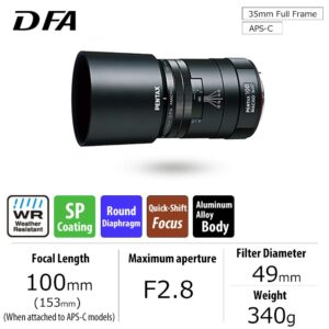 Pentax 100mm f/2.8 WR D FA smc Macro Lens for Pentax Digital SLR Cameras