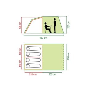 Coleman Tent Coastline 4 Deluxe, 4 Man Tent, 4 Person Tunnel Tent, Camping Tent, Family Tent, Waterproof HH 3.000 mm