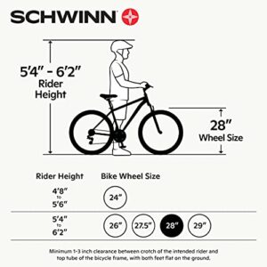 Schwinn Discover Adult Hybrid Bike for Men and Women, 700c Wheels, 21-Speeds, 17-Inch Aluminum Step-Through Frame, Front and Rear Fenders, Rear Cargo Rack, White