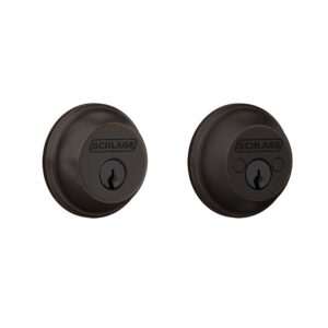 schlage b62n716 deadbolt, keyed 2 sides, aged bronze