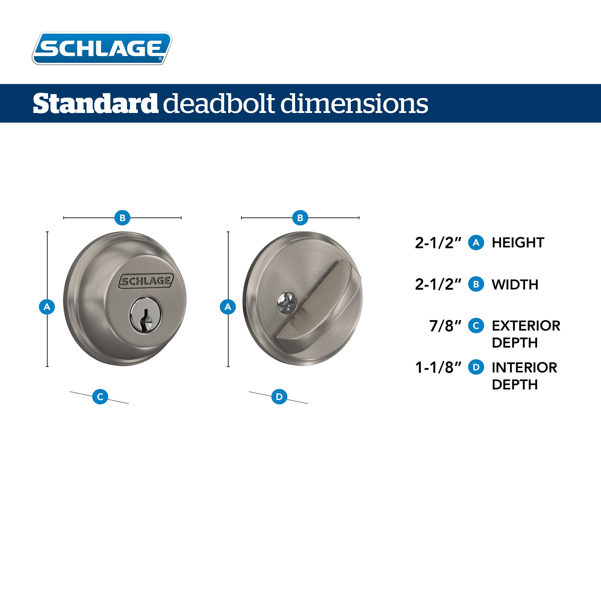 SCHLAGE B62N716 Deadbolt, Keyed 2 Sides, Aged Bronze