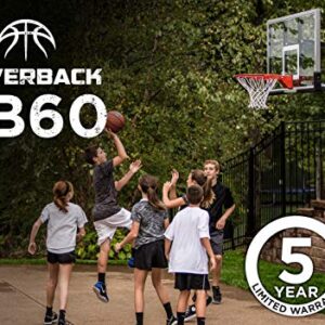 Silverback 60" In-Ground Basketball System with Adjustable-Height Tempered Glass Backboard and Pro-Style Breakaway Rim