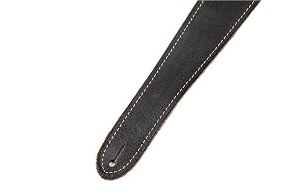 Fender Road Worn Leather Guitar Strap, 2in, Black