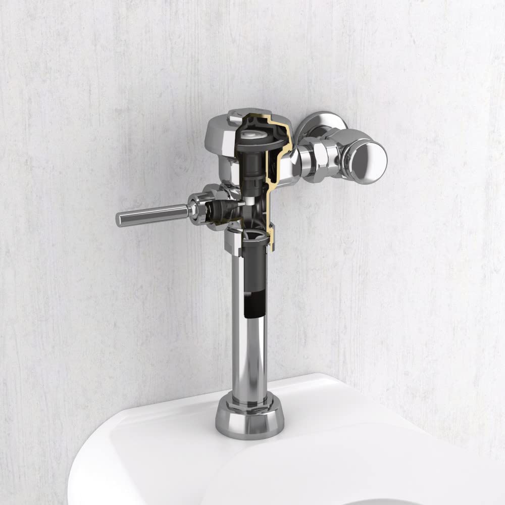 Sloan Royal 111 Exposed Manual Water Closet Flushometer, 1.28 GPF Manual Flush Valve - Single Flush Non-Hold-Open Handle, Fixture Connection Top Spud, Polished Chrome Finish, 3910168