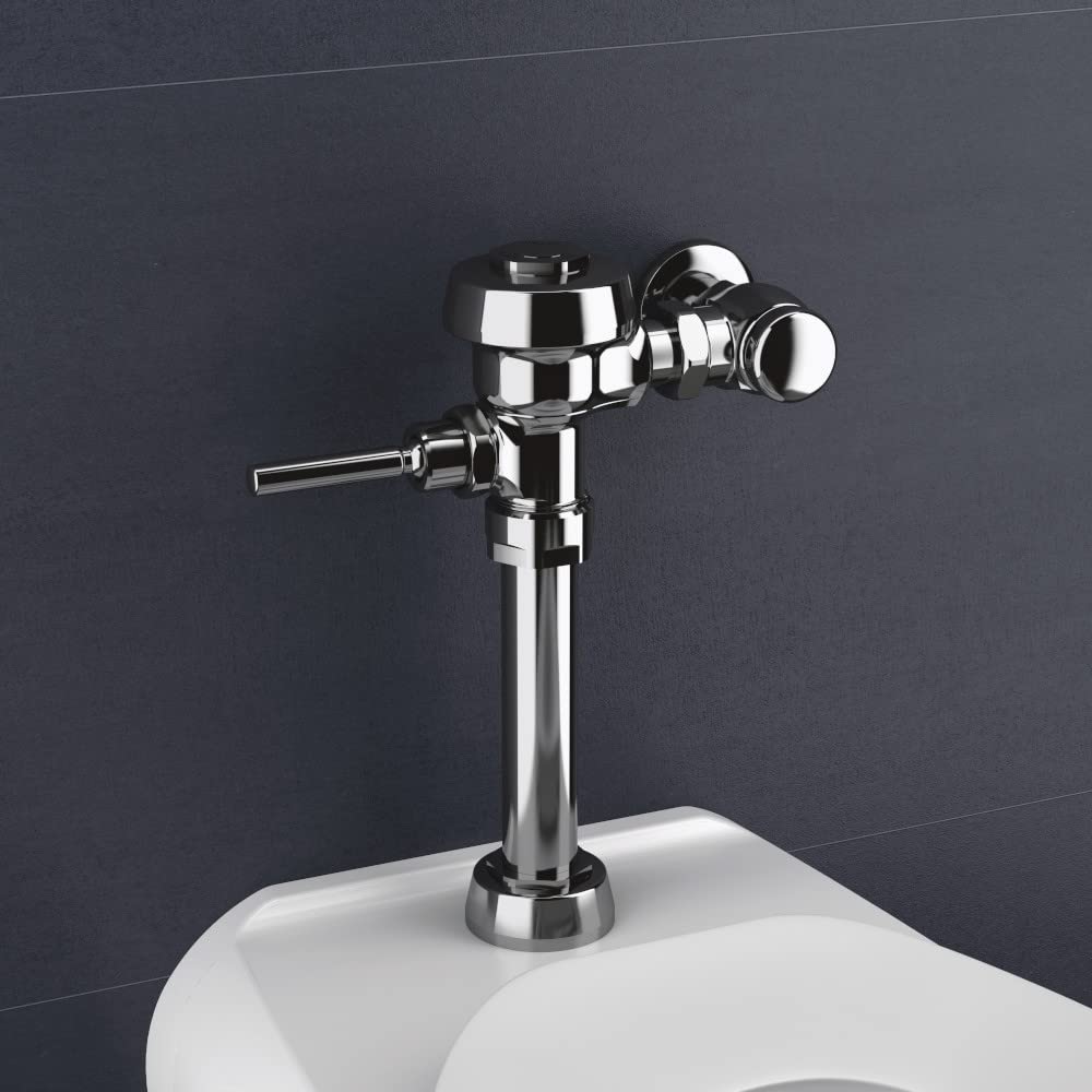 Sloan Royal 111 Exposed Manual Water Closet Flushometer, 1.28 GPF Manual Flush Valve - Single Flush Non-Hold-Open Handle, Fixture Connection Top Spud, Polished Chrome Finish, 3910168